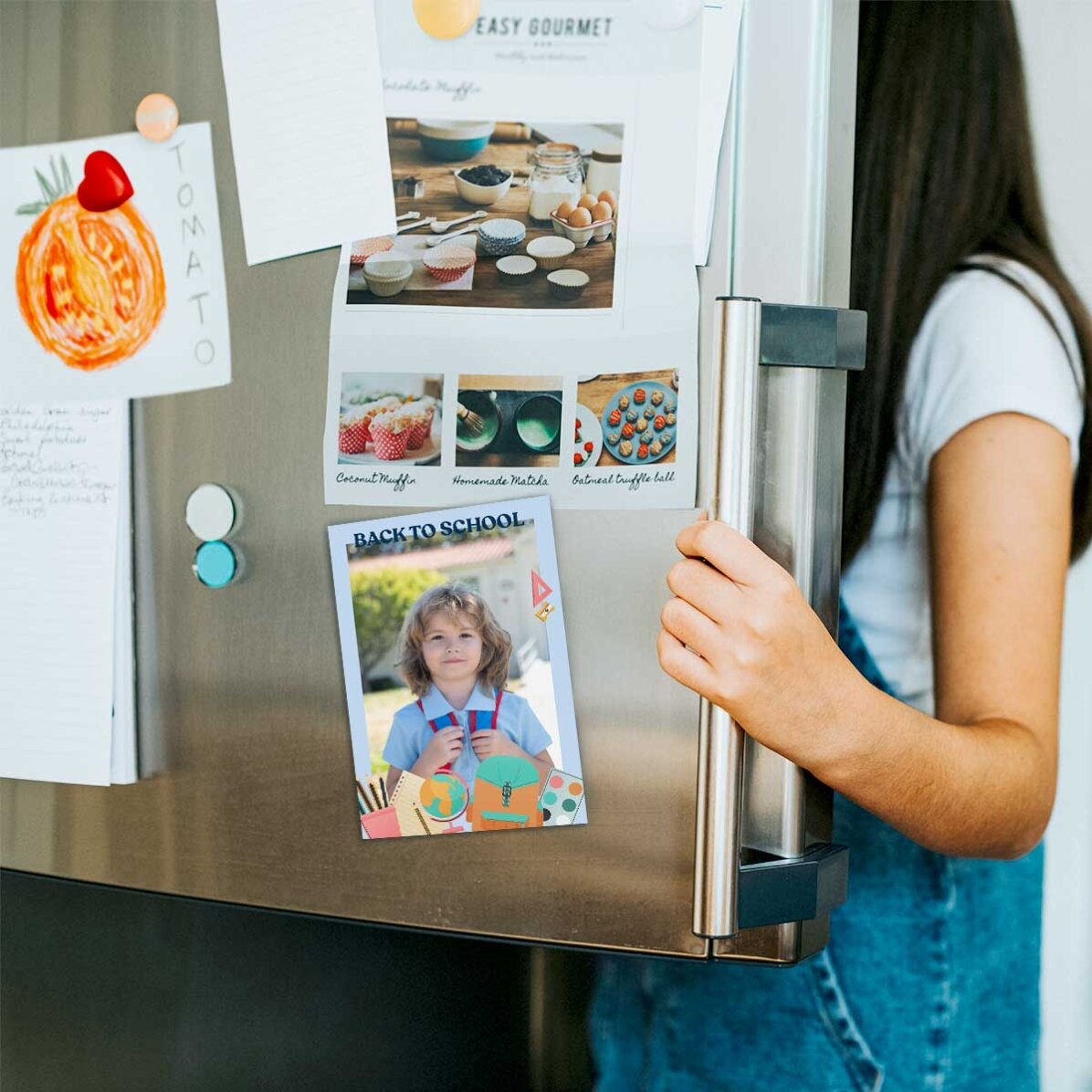 Magnet 10 × 15 cm s vlastní fotografií a textem – Zpátky do školy