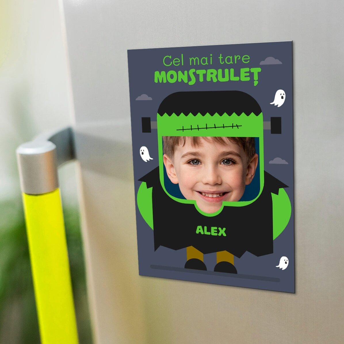 Magnet 10 × 15 cm s vlastní fotografií a textem – Frankenstein