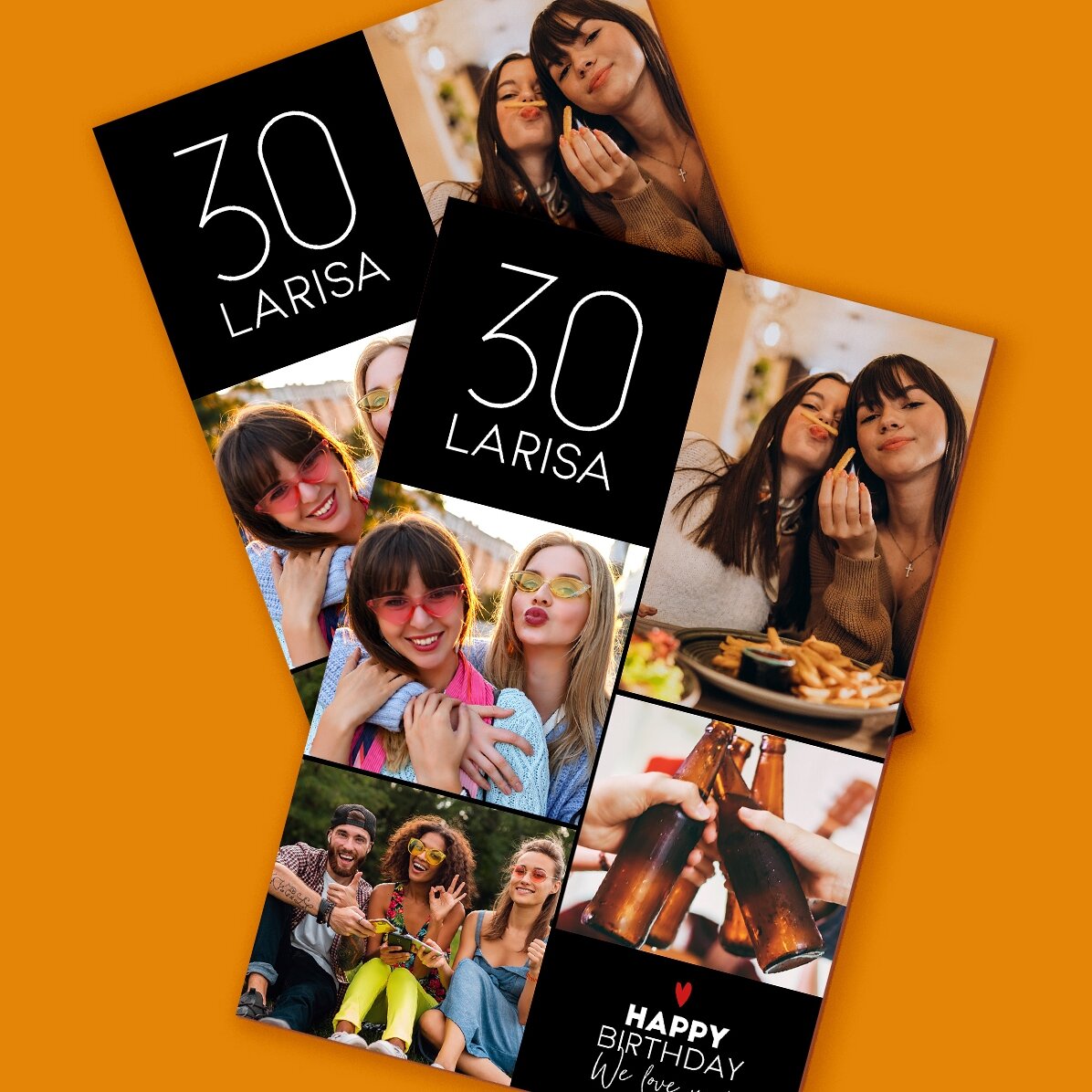 Magnet 10 × 15 cm s vlastním textem a 4 fotografiemi – Happy birthday