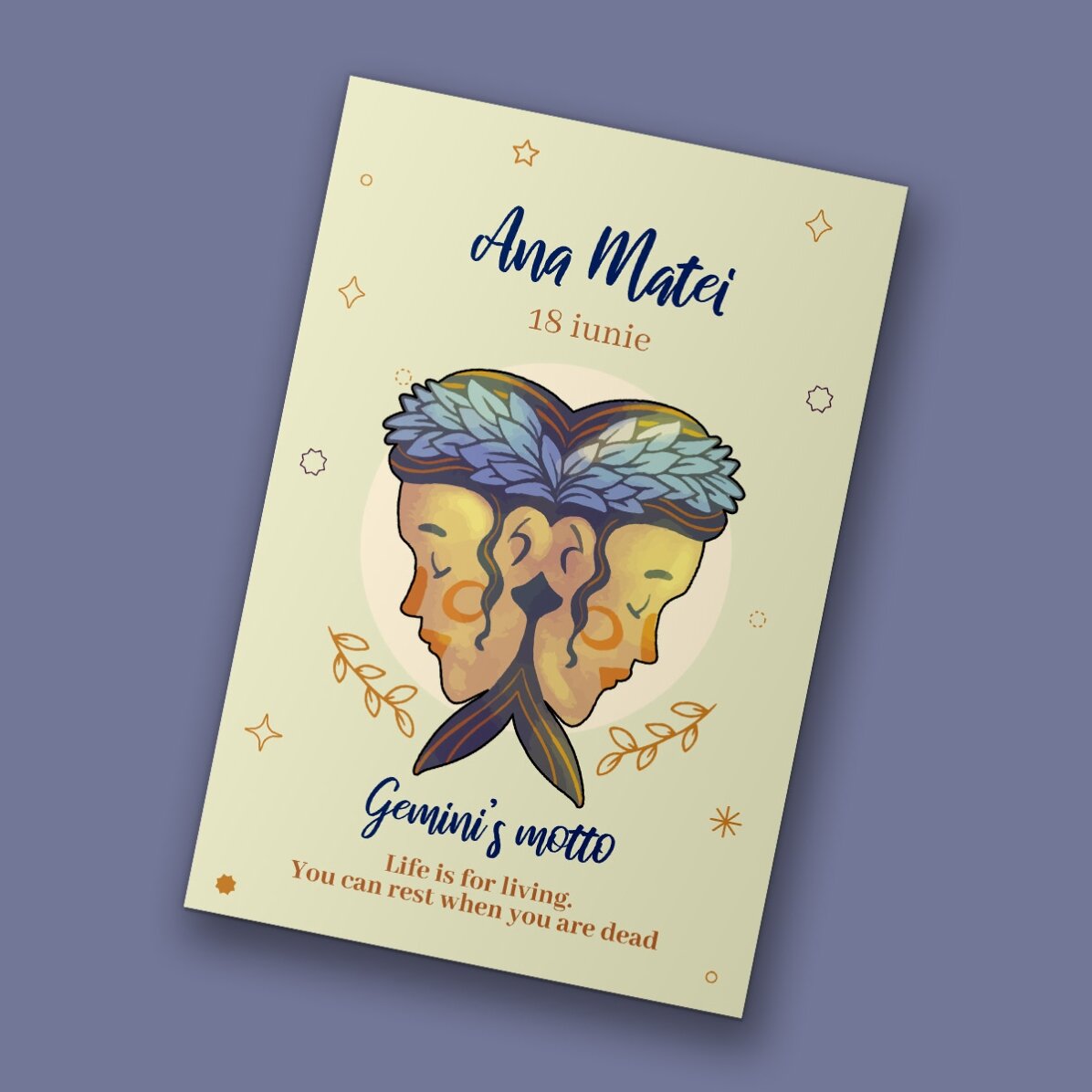 Magnet 10 × 15 cm s vlastním textem – znamení Blíženci