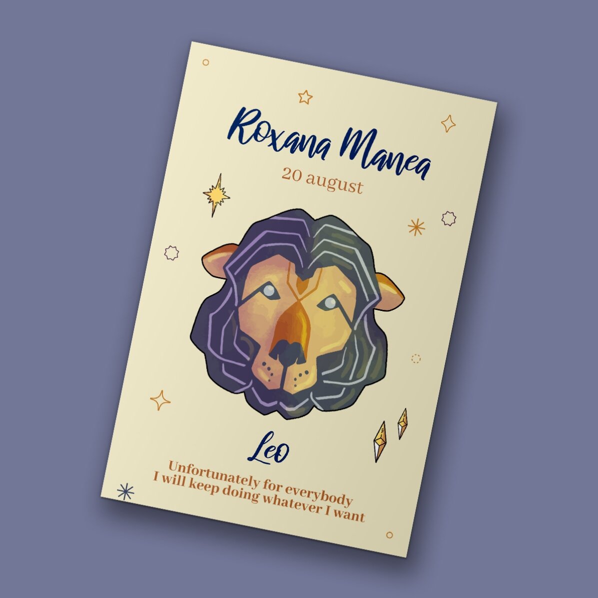 Magnet 10 × 15 cm s vlastním textem – znamení Lva
