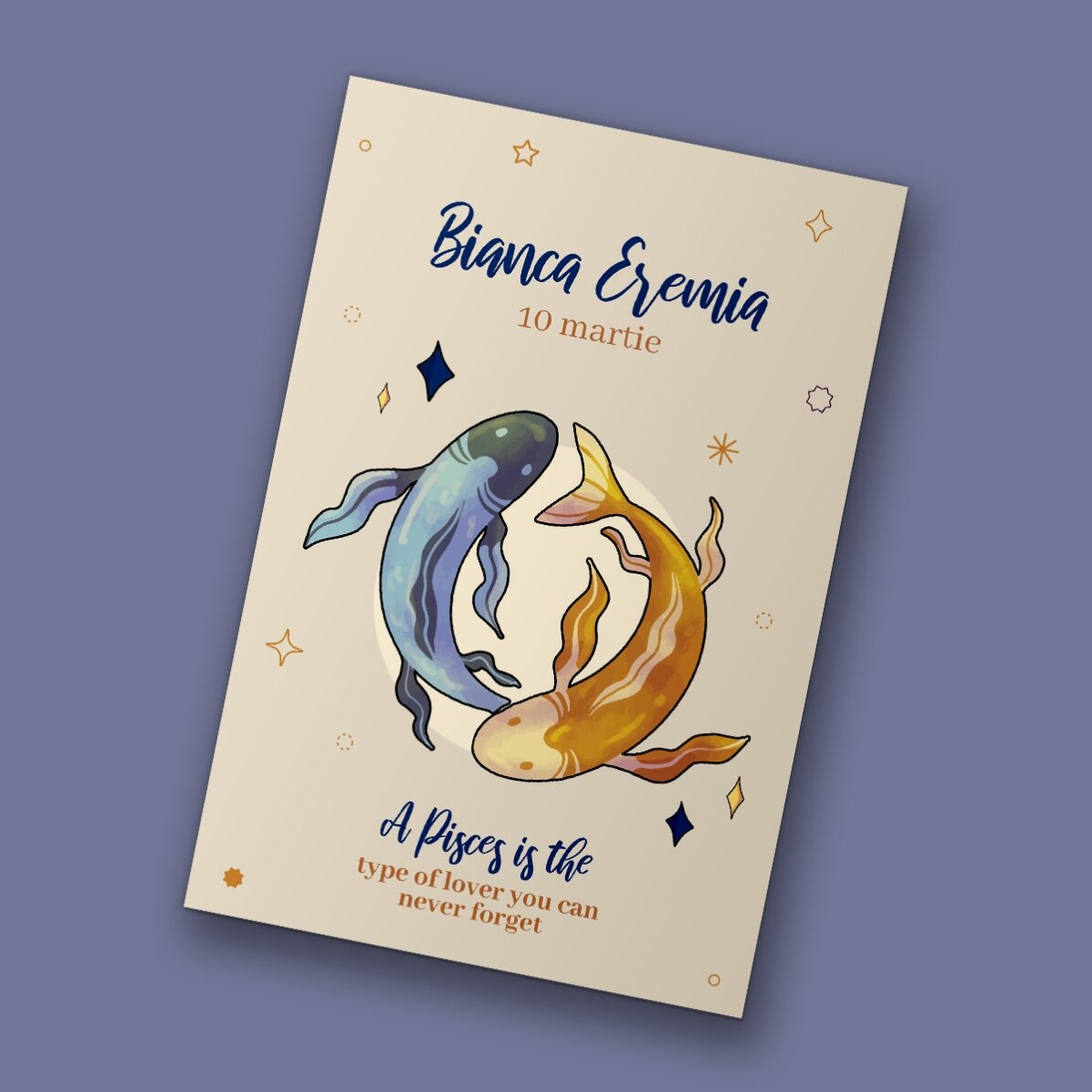 Magnet 10 × 15 cm s vlastním textem – znamení Ryb