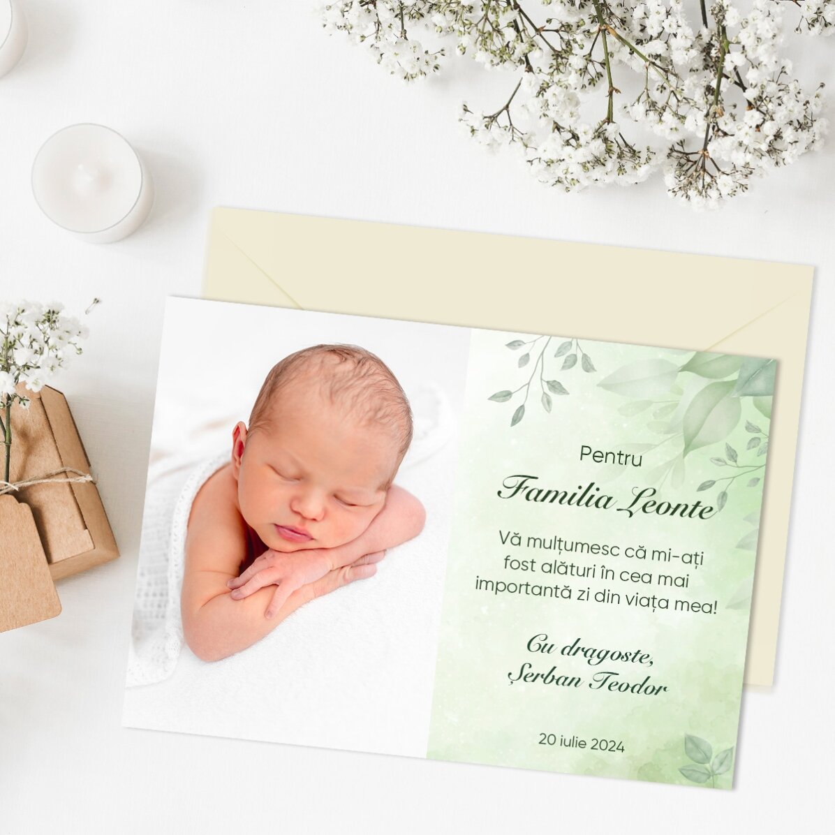 Magnet 10 × 7 cm s vlastní fotografií a vzkazem – Křestní památka