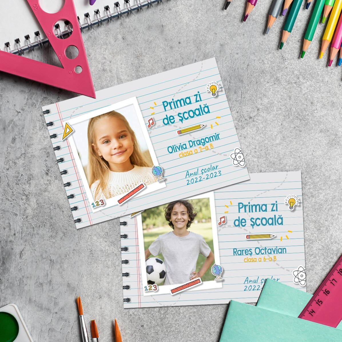 Magnet 10 × 7 cm s vlastní fotografií a textem – První školní den