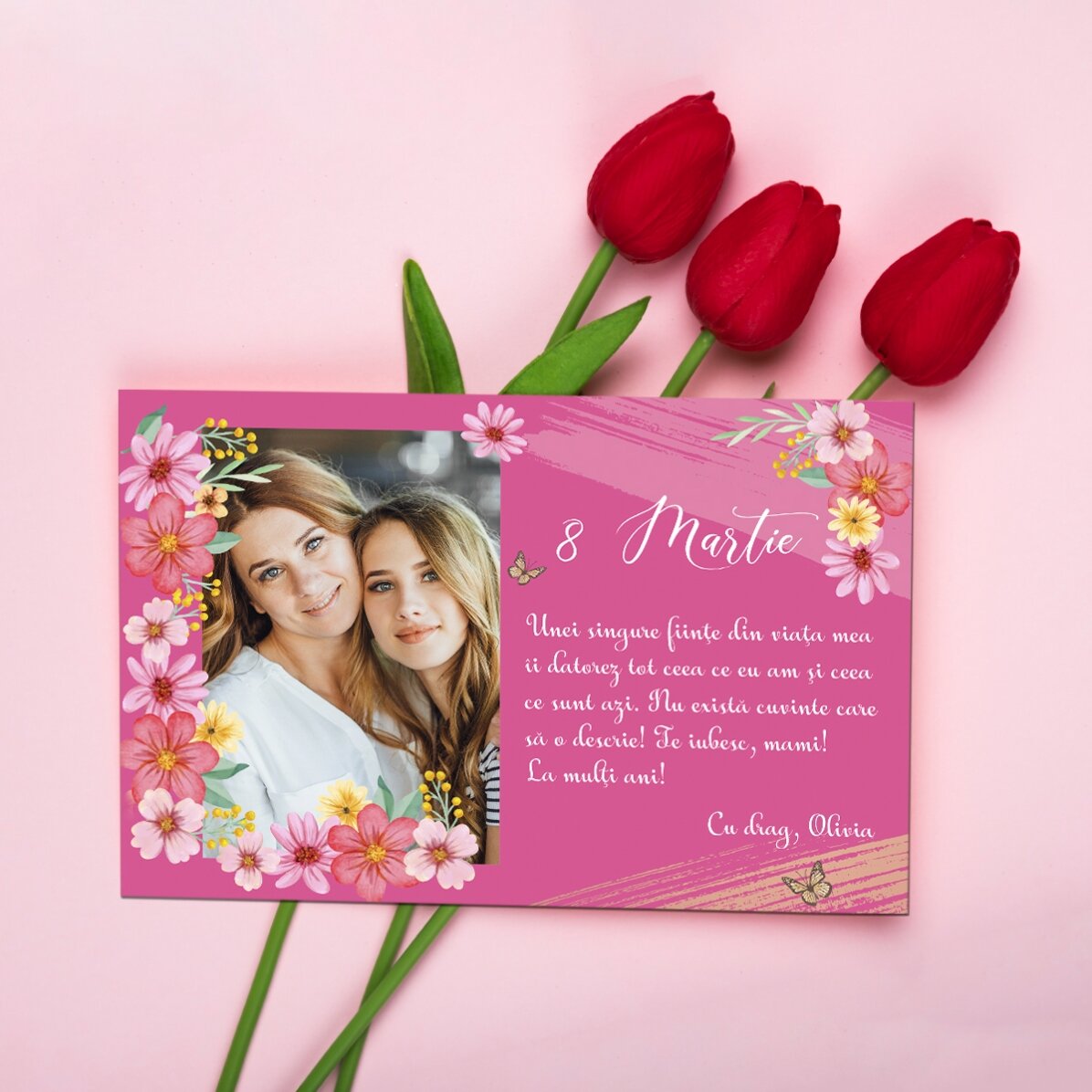 Magnet 15 × 10 cm s vlastní fotografií a textem – 8. března
