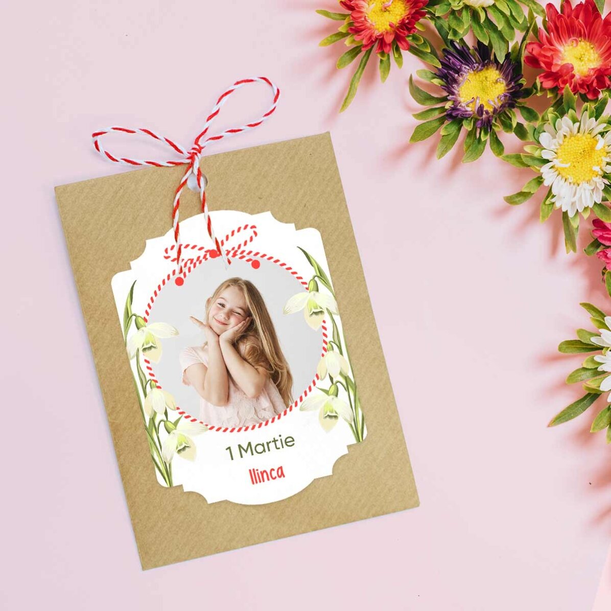 Zasaditelný martisor s vlastní fotografií a vzkazem – sněženky