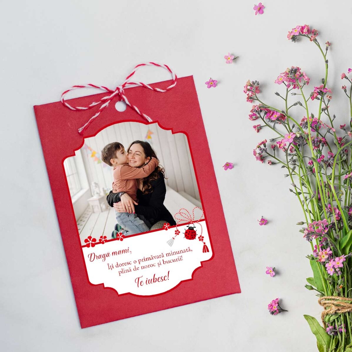 Zasazovatelný martisor s vlastní fotografií a vzkazem
