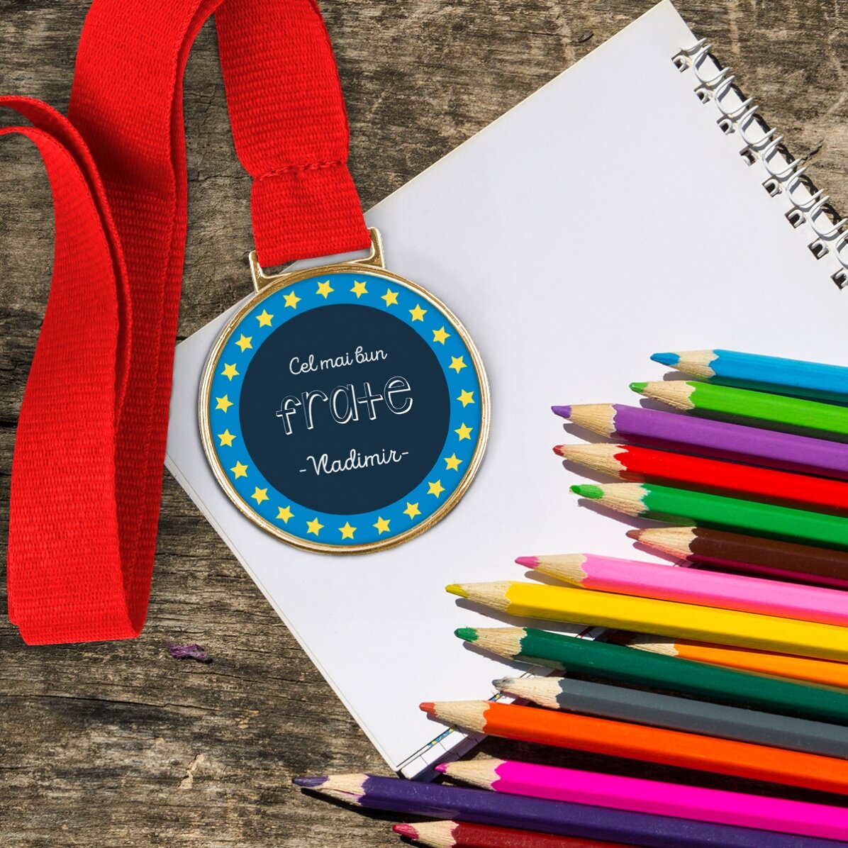 Personalised medal with text - The best
