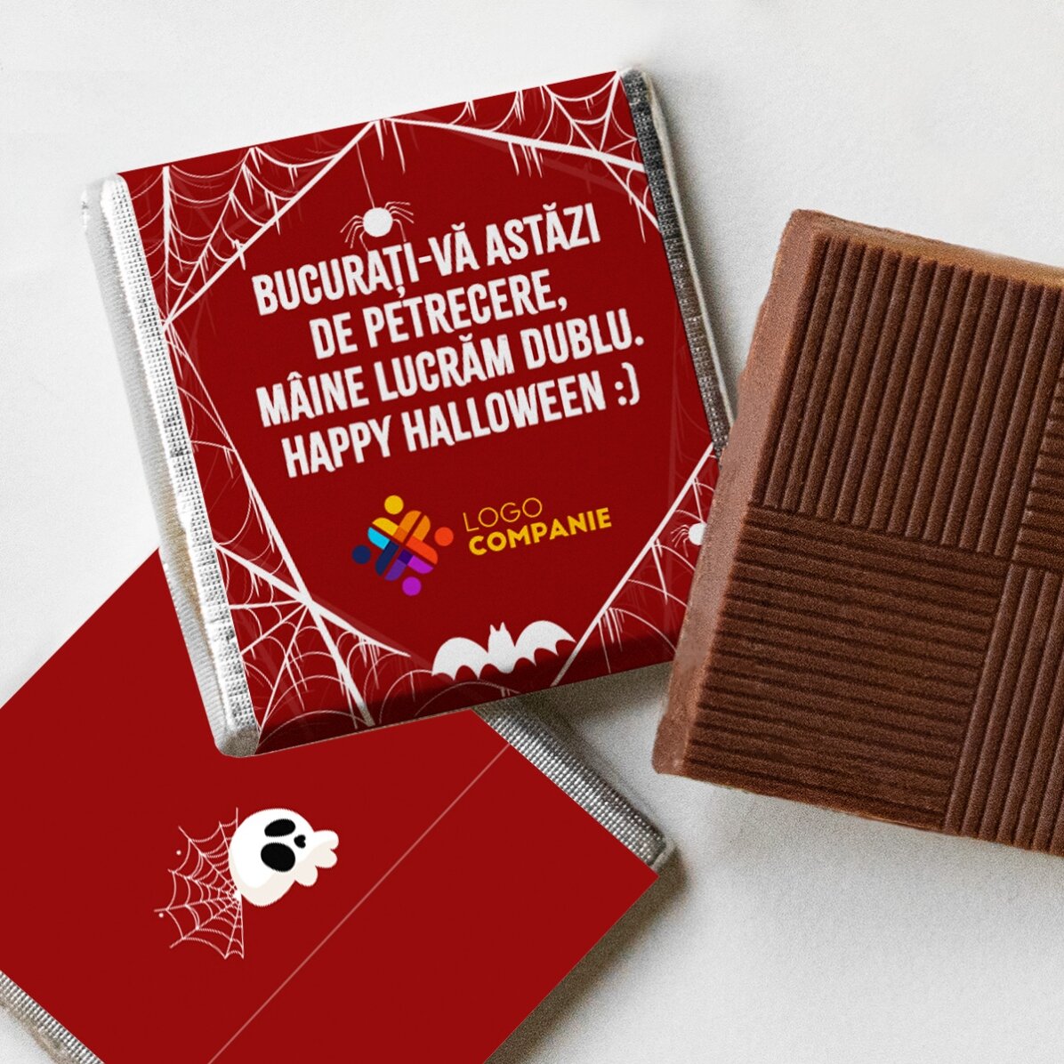 Mini chocolate personalised with logo and message - Halloween
