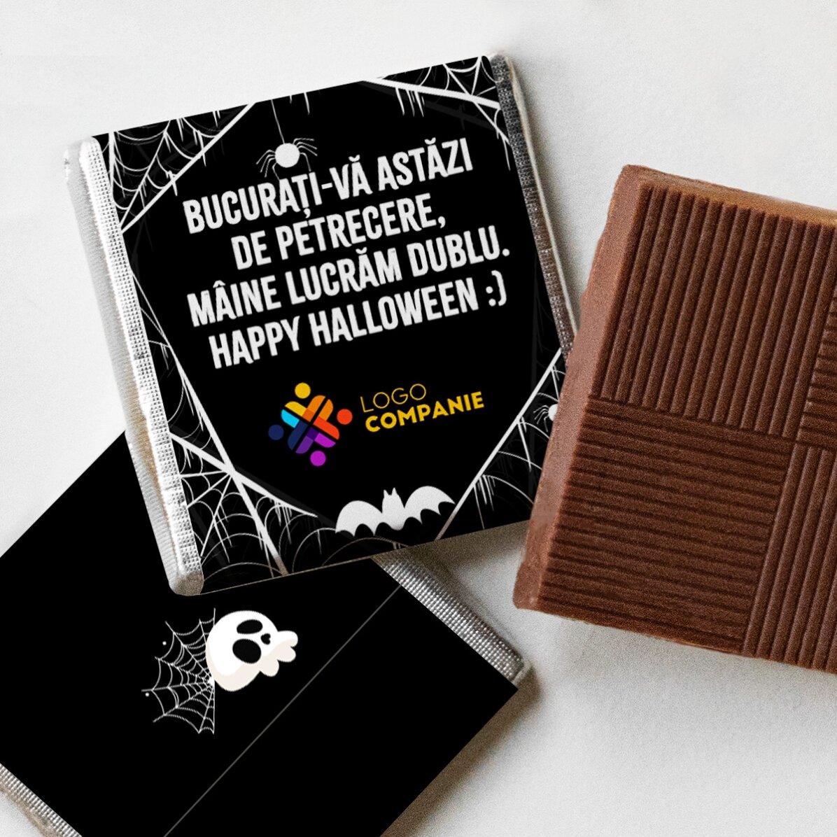 Mini chocolate personalised with logo and message - Halloween