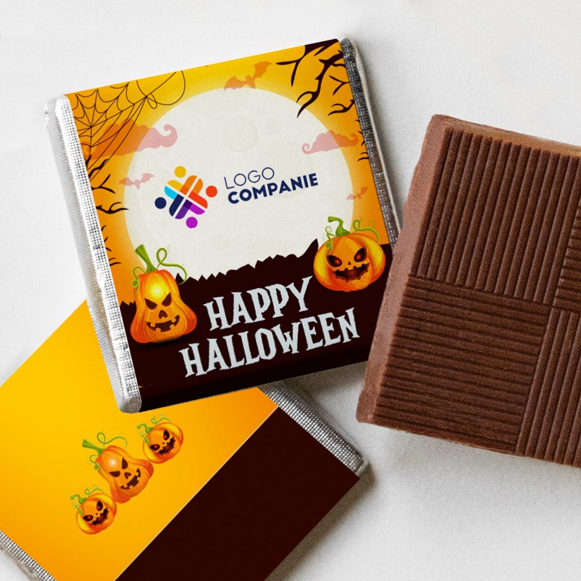 Mini čokoláda s vlastním logem a vzkazem – Happy Halloween