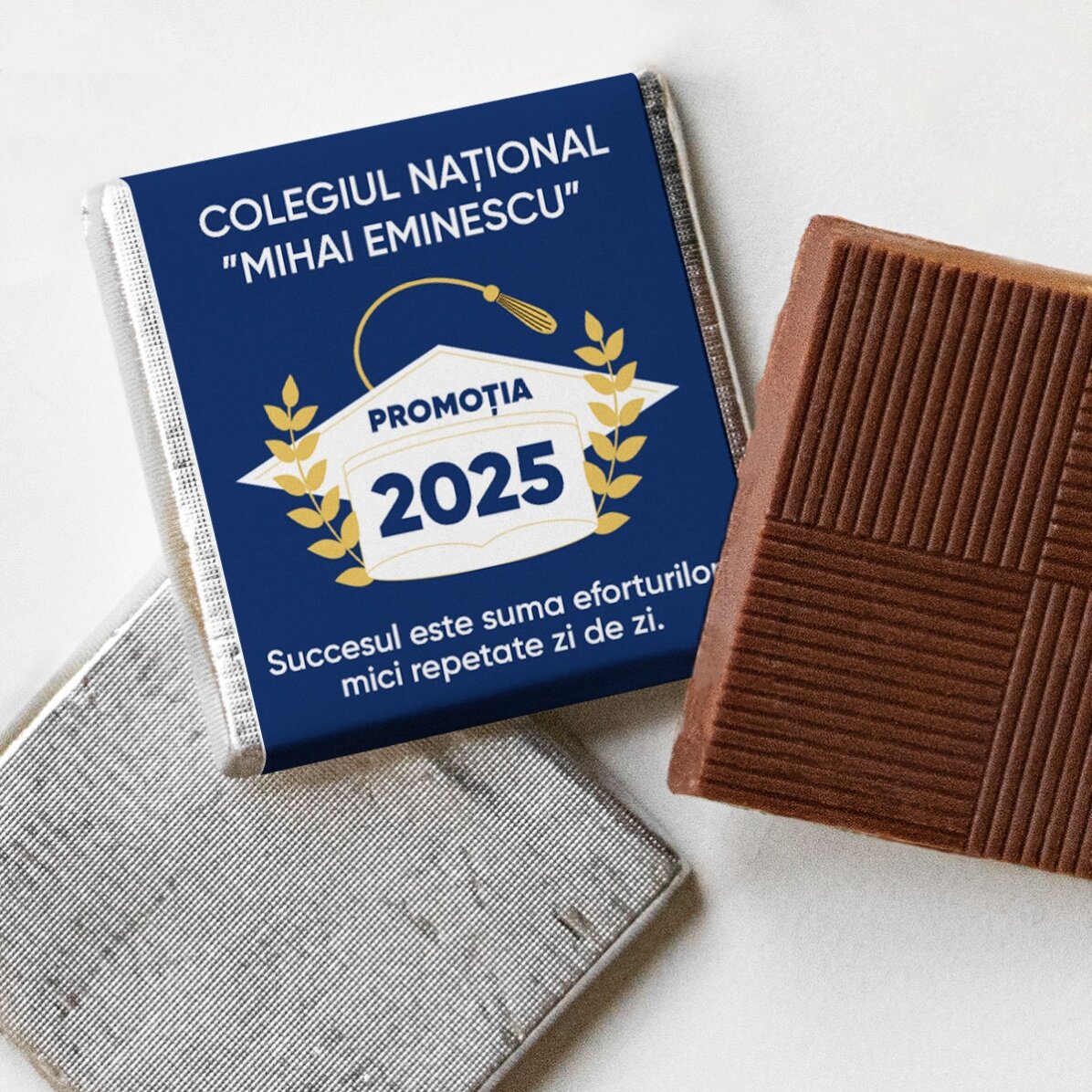 Mini čokoláda s osobním vzkazem k promoci