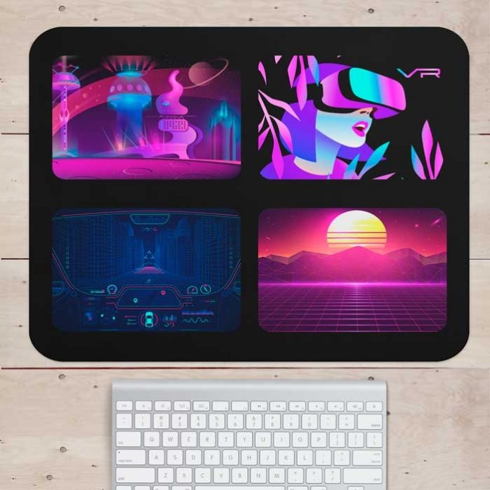 Personalizovaná podložka pod myš XL se 4 fotografiemi