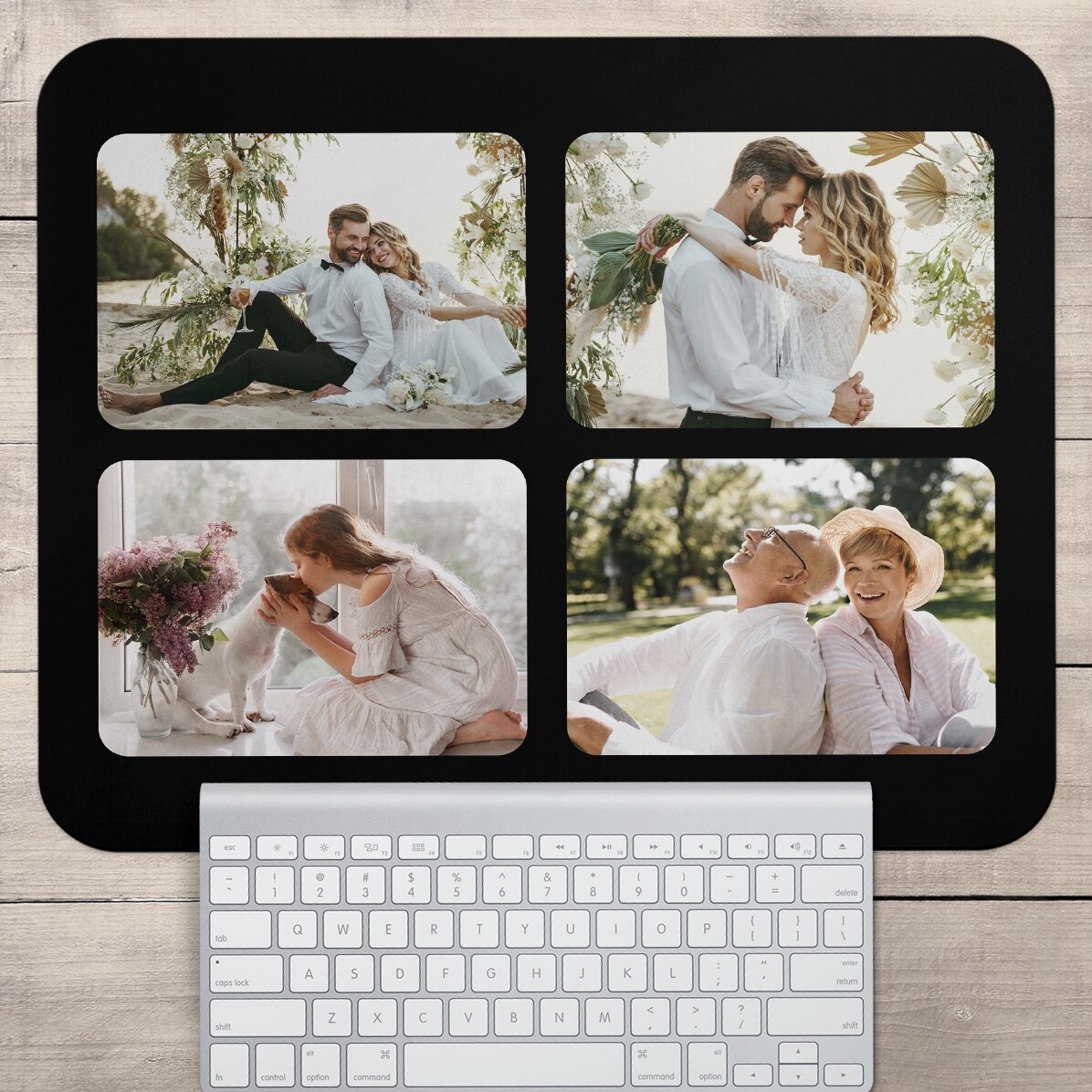 Personalizovaná podložka pod myš XL se 4 fotografiemi