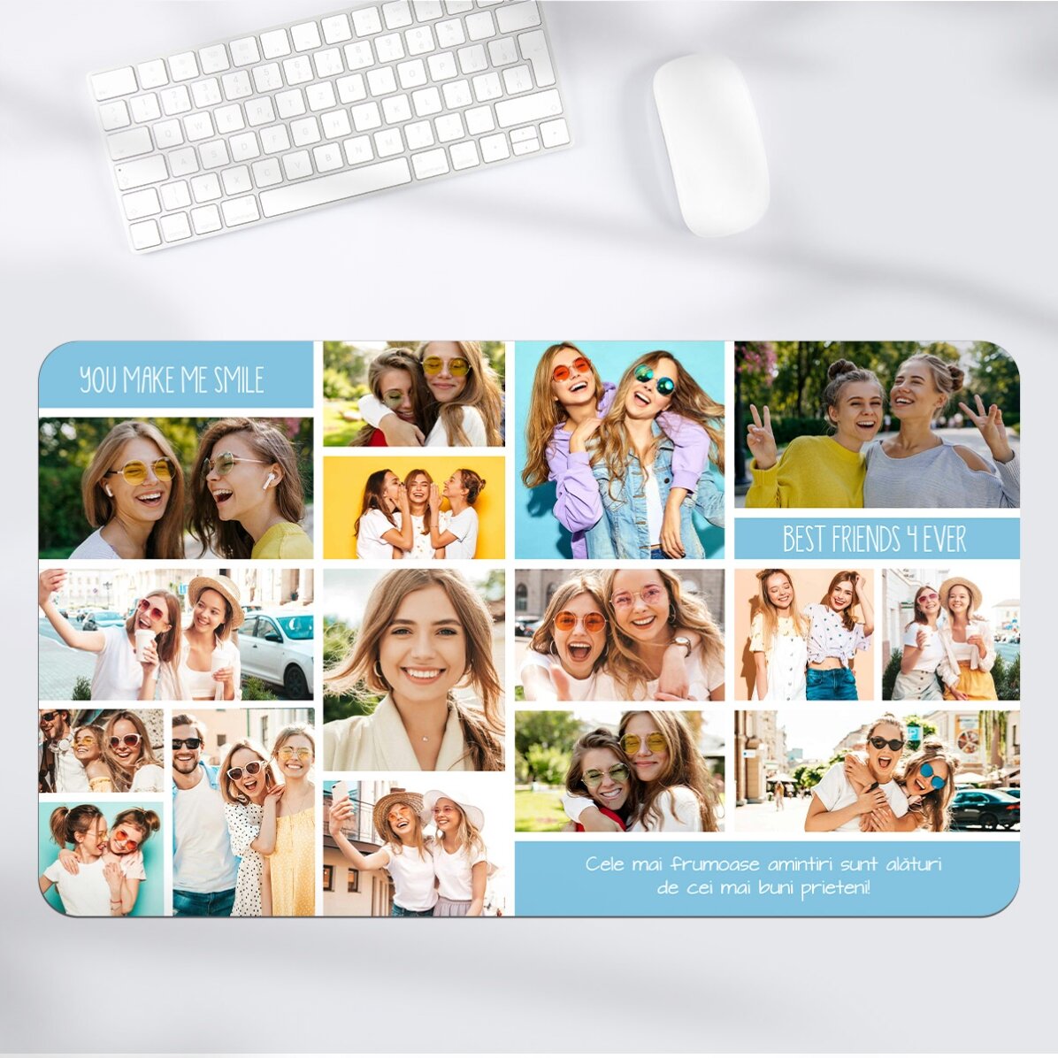 Personalizovaná podložka pod myš XXL s koláží fotografií a textem