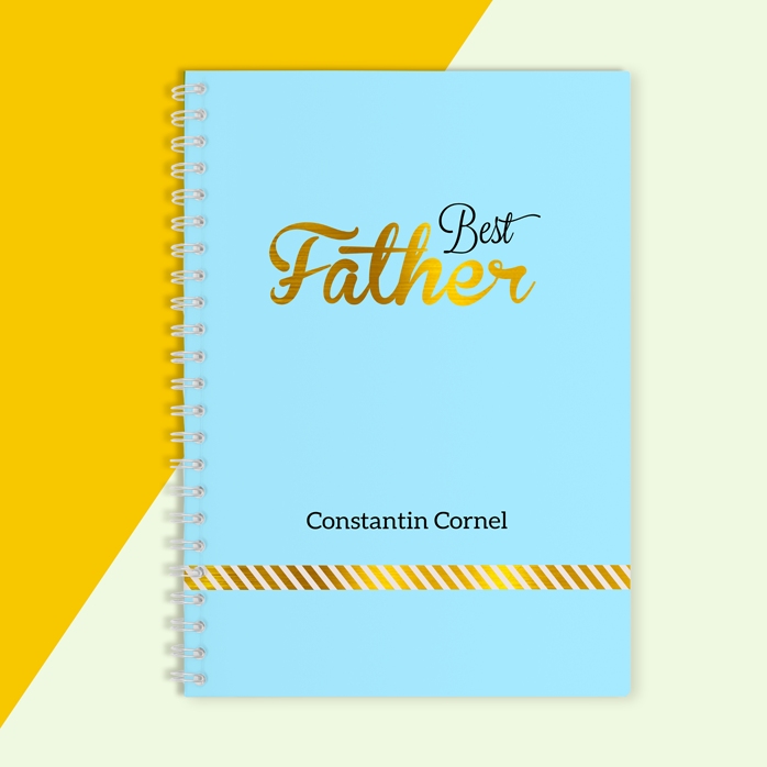 Personalizovaný notebook – Best Father, modrý