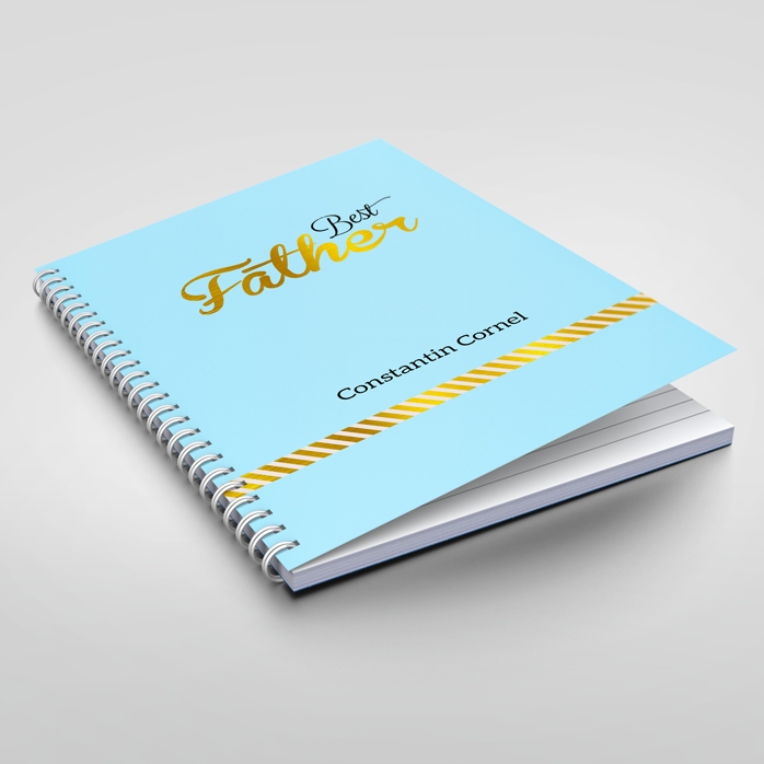 Personalizovaný notebook – Best Father, modrý
