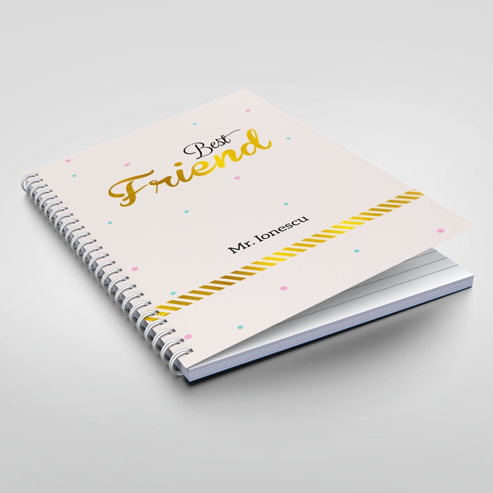 Personalizovaný zápisník – Best Friend, Gold