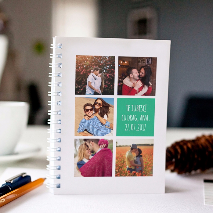 Personalizovaný zápisník s 5 fotografiemi a textem