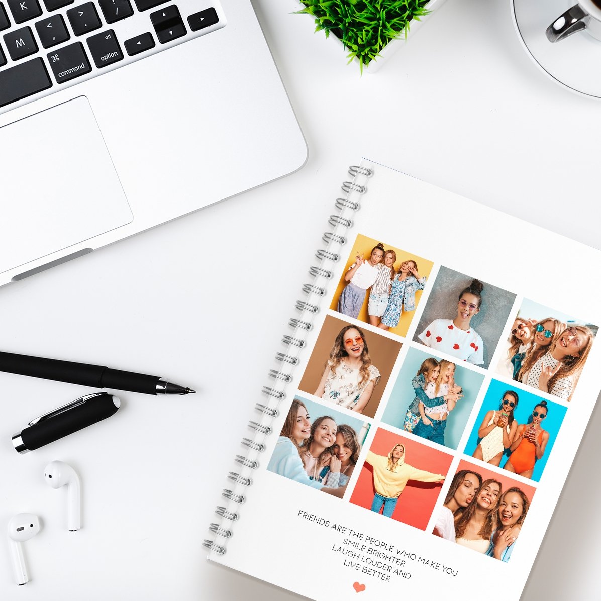 Personalizovaný zápisník s 9 fotografiemi a textem – F.r.i.e.n.d.s