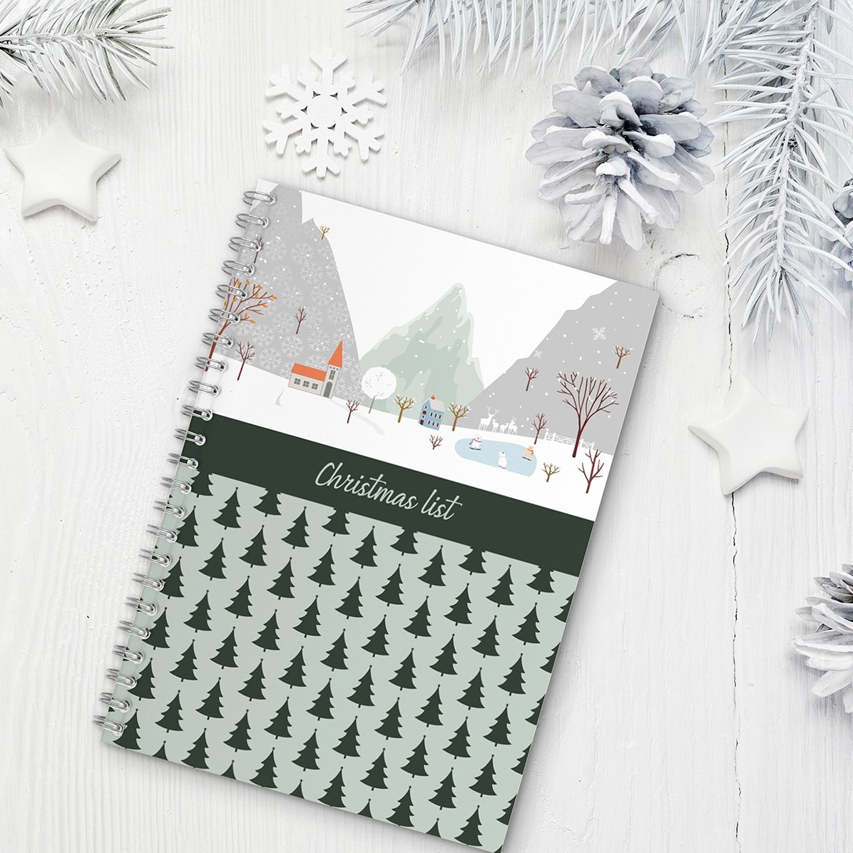Notebook s vlastním textem – Vánoční seznam