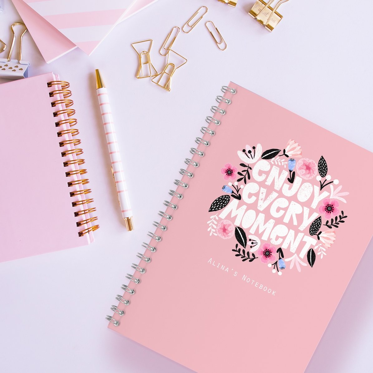 Notebook s vlastním textem – Užij si každý okamžik