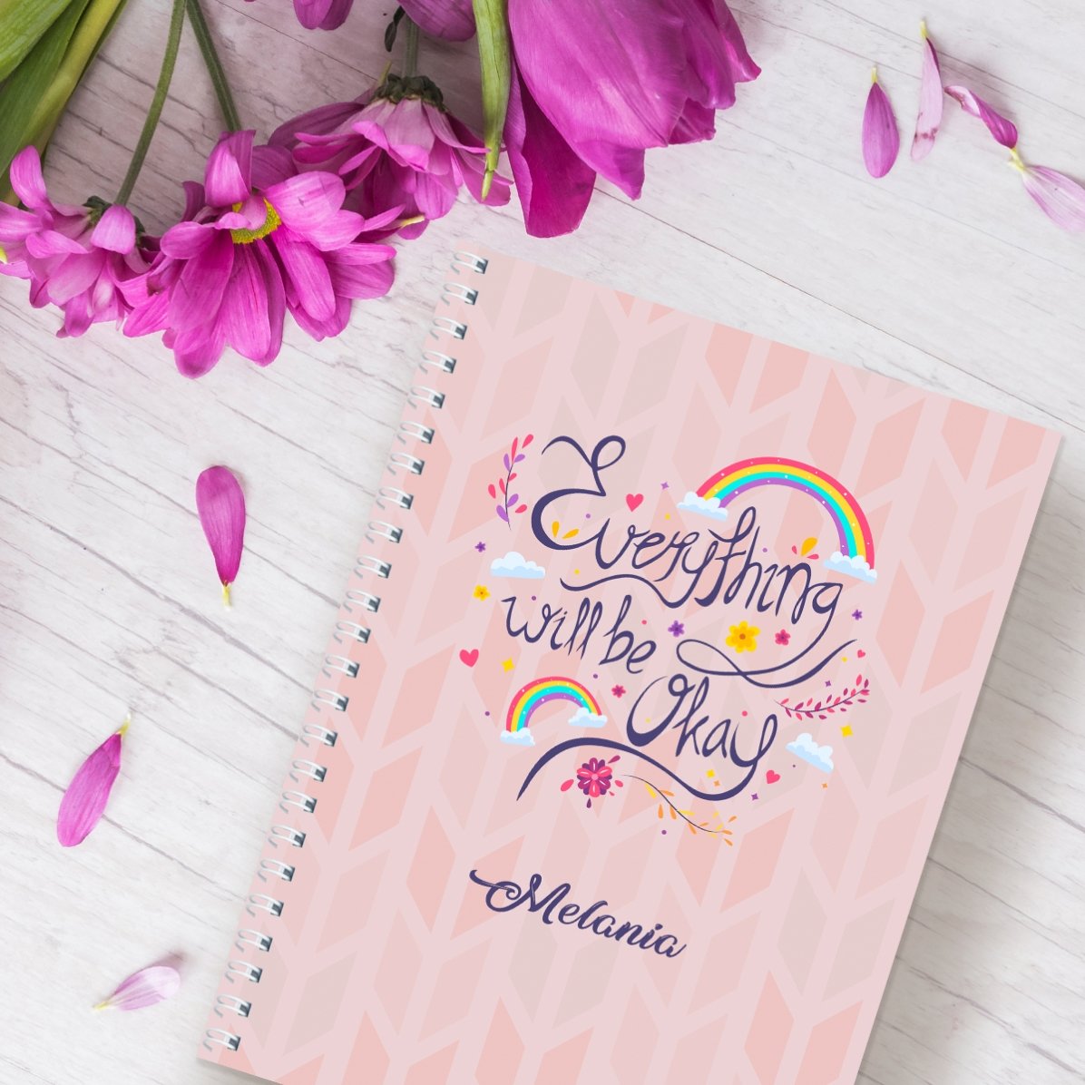 Zápisník s vlastním textem – Everything will be okay