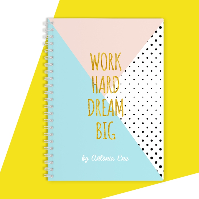 Personalizovaný zápisník – Work Hard, Dream Big