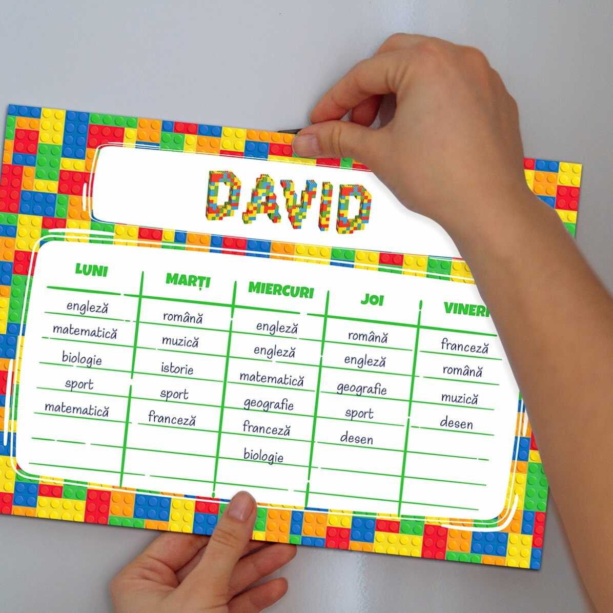 Individuální rozvrh s textem – Lego