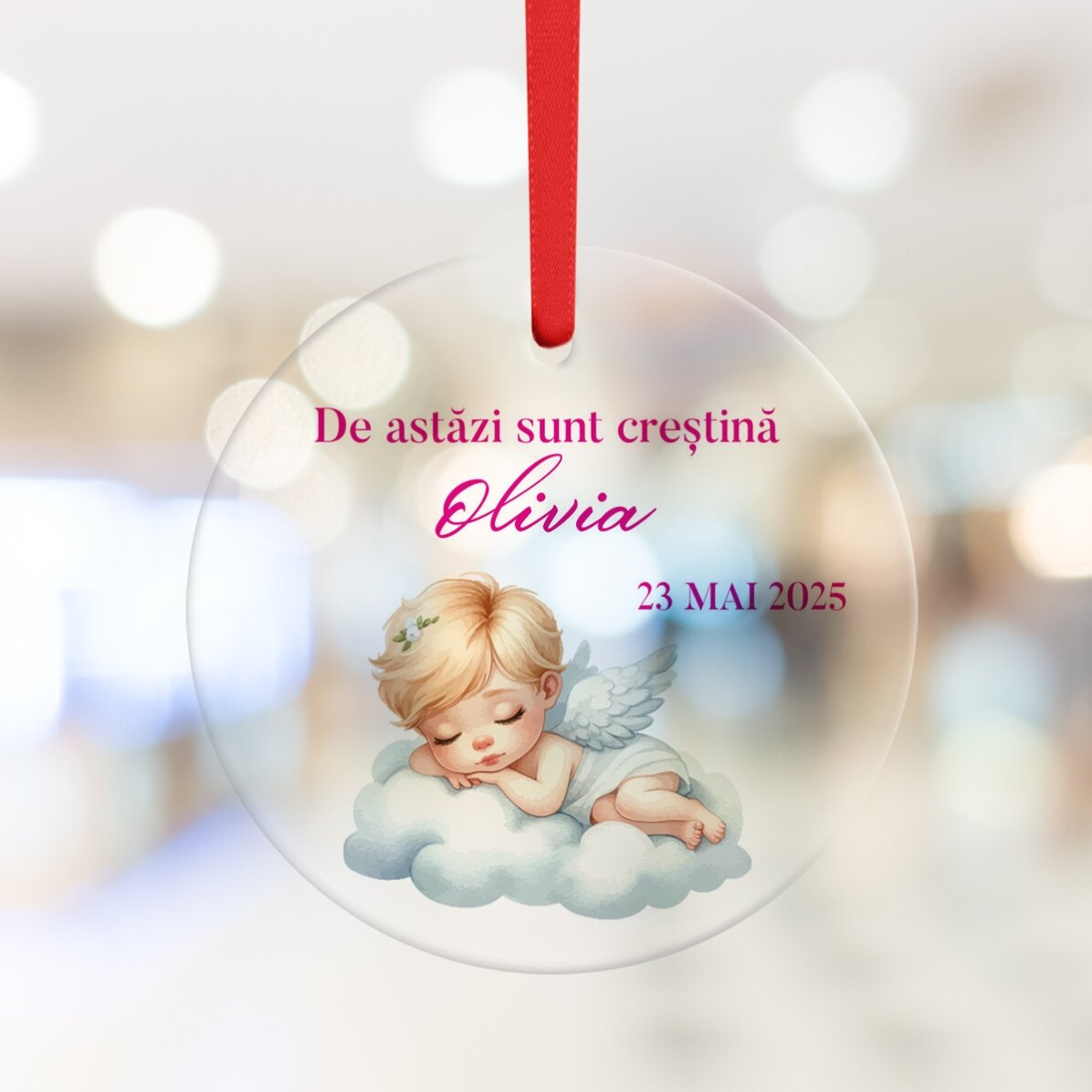 Kruhový ornament s vlastním textem – Křest