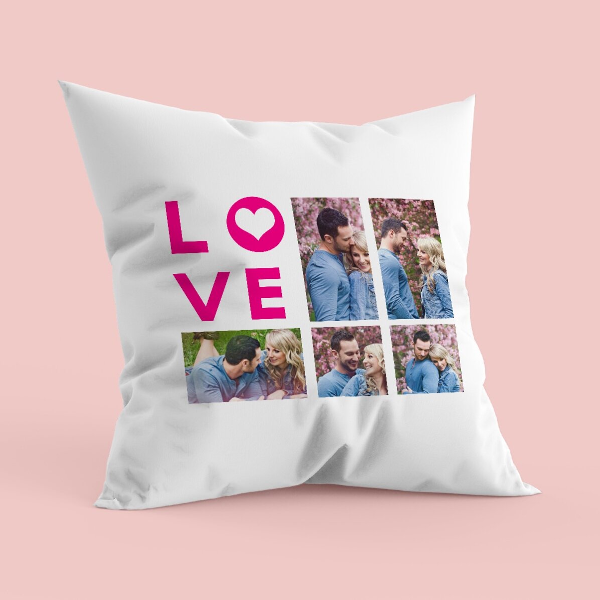 Personalizovaný polštář s 5 fotografiemi – model „love“