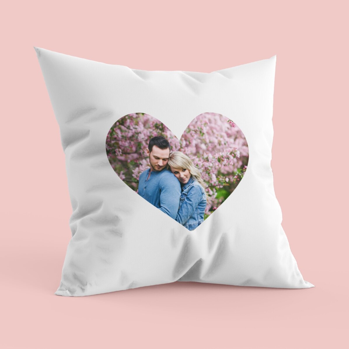 Personalizovaný polštář s fotografií ve tvaru srdce