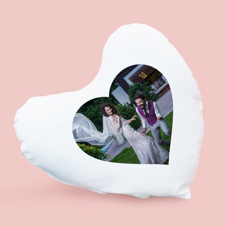 Personalizovaný polštář ve tvaru srdce s fotografií