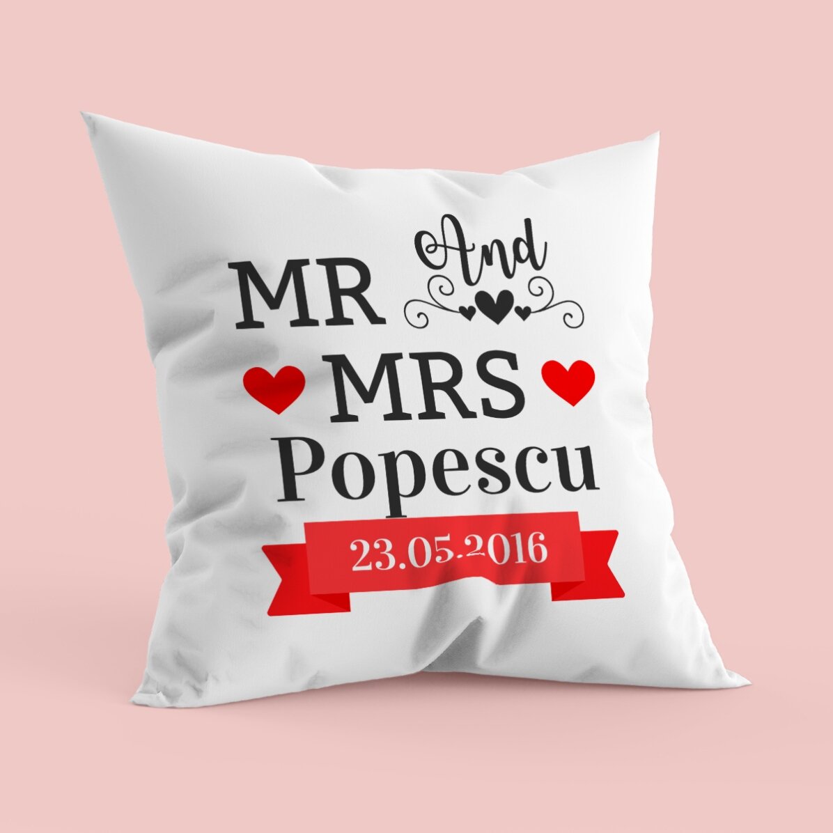 Personalizovaný polštář pro páry – Mr and Mrs