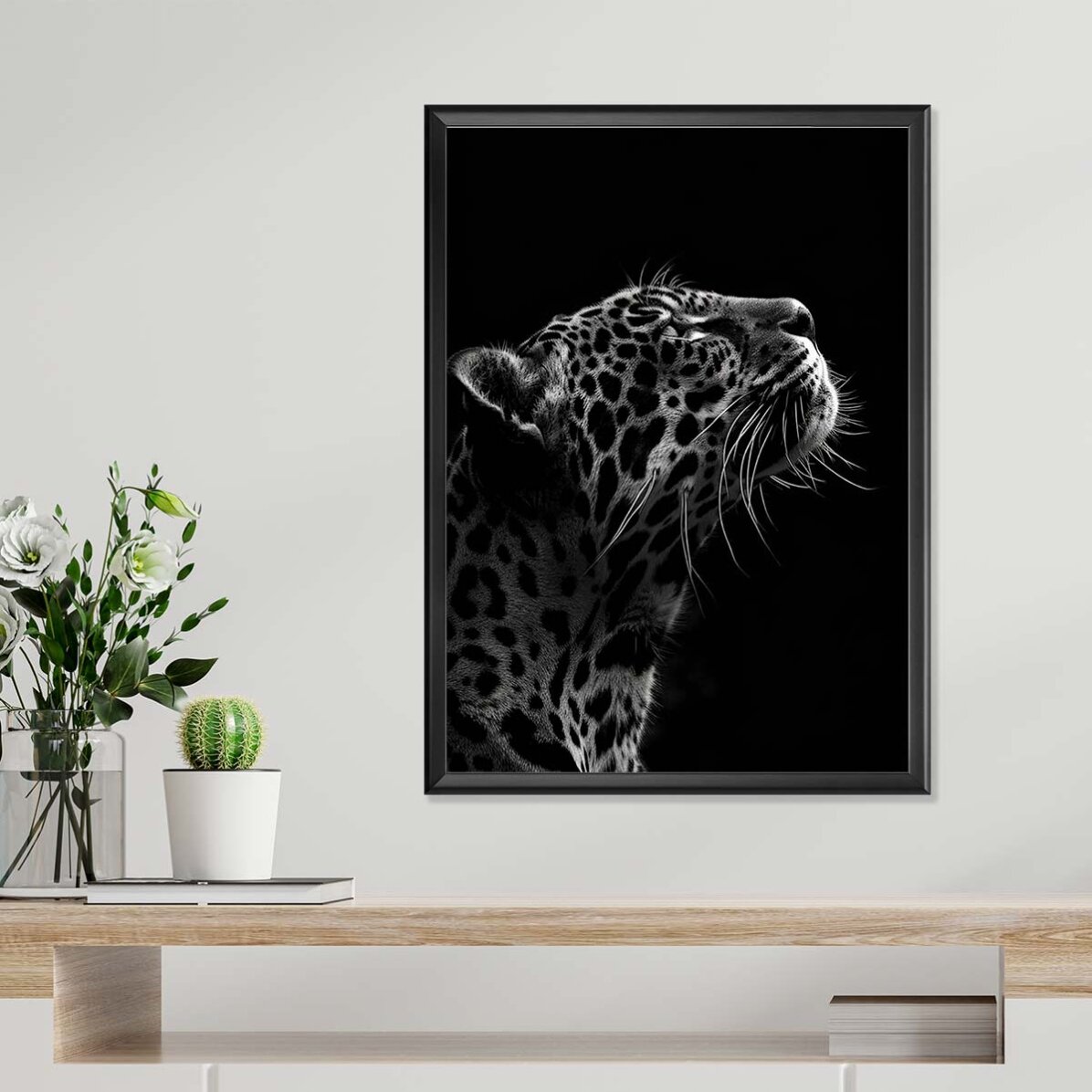 Black and White Jaguar Poster