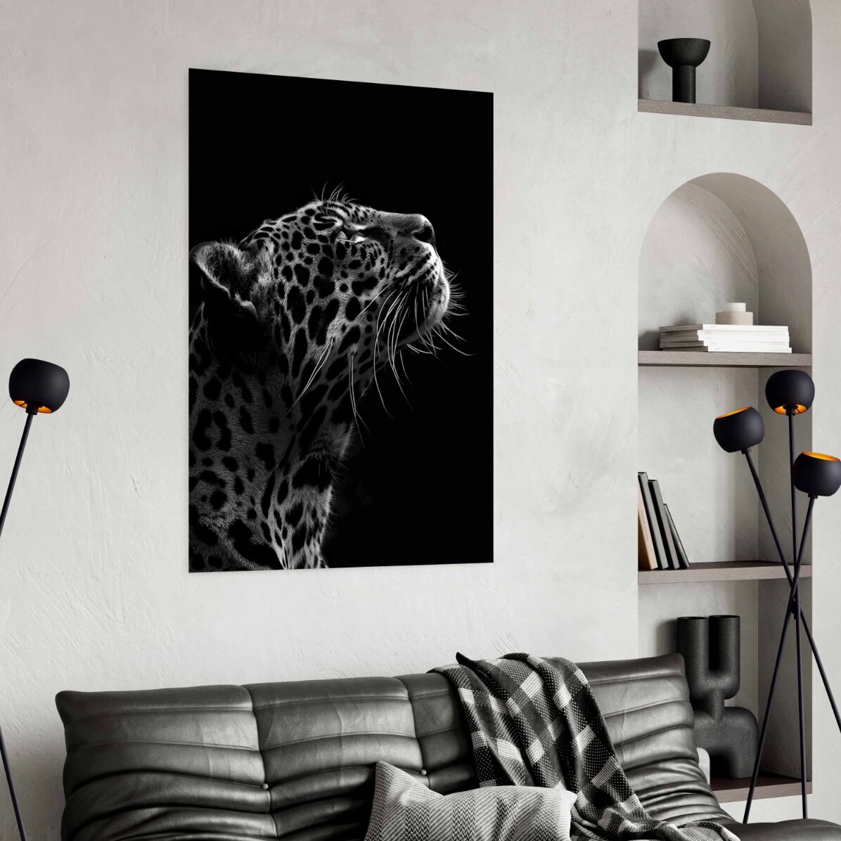 Black and White Jaguar Poster