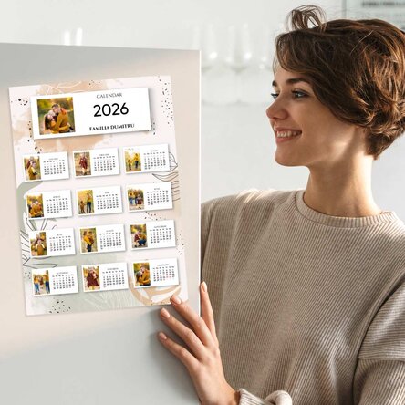 Personalizovaný kalendářový plakát s 13 fotografiemi a textem