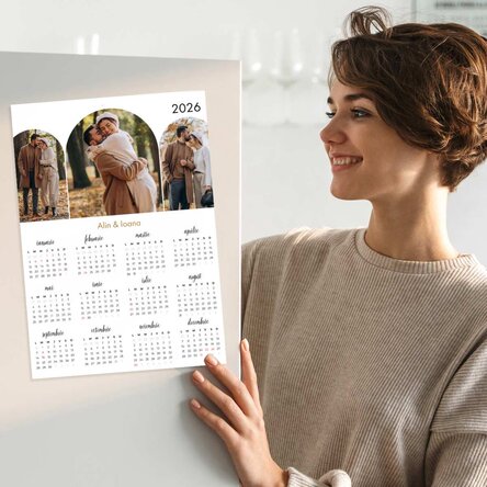 Personalizovaný kalendářový plakát se 3 fotografiemi a jménem