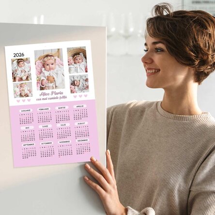 Personalizovaný kalendářový plakát s 5 fotografiemi a textem – Baby