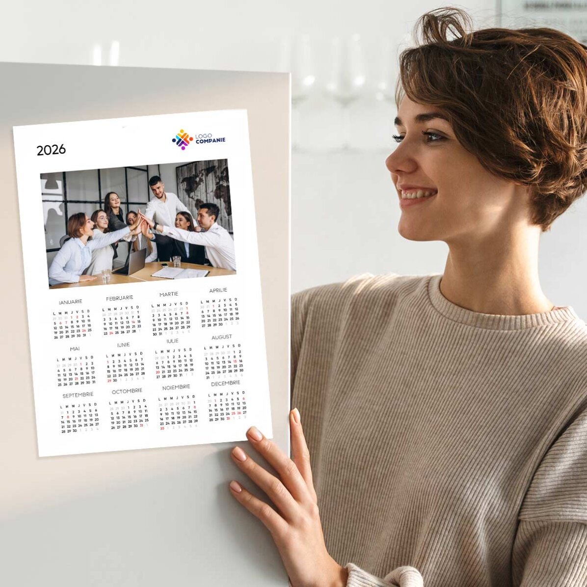 Personalizovaný kalendářový plakát s logem a fotografií