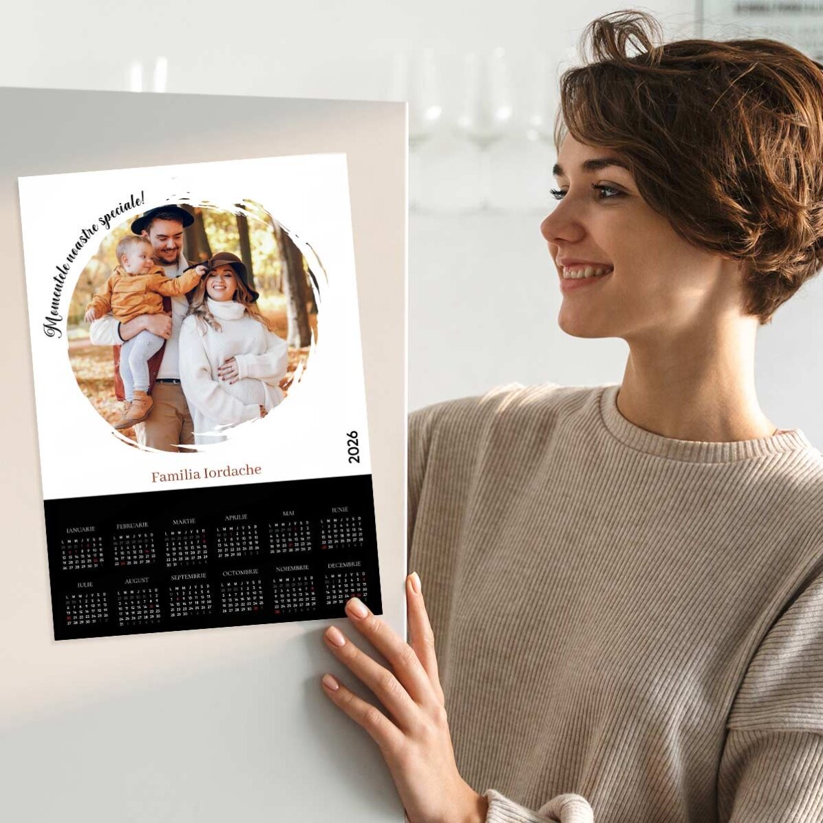 Personalizovaný kalendářový plakát s fotografií a vzkazem – Naše výjimečné okamžiky!