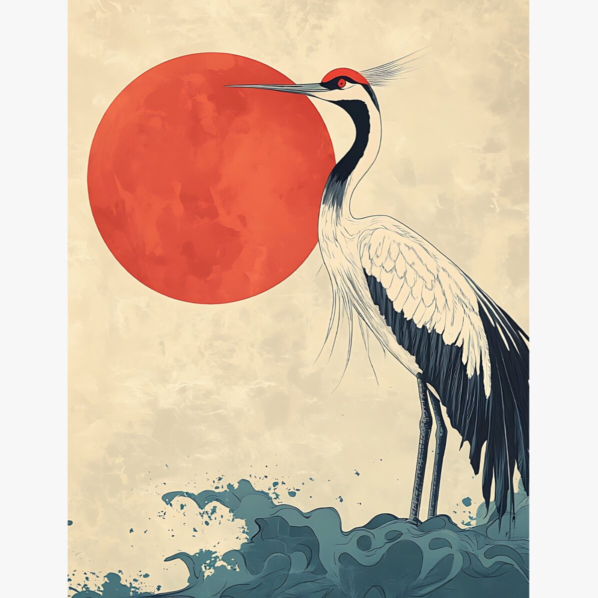 Plakát „Japonský jeřáb“