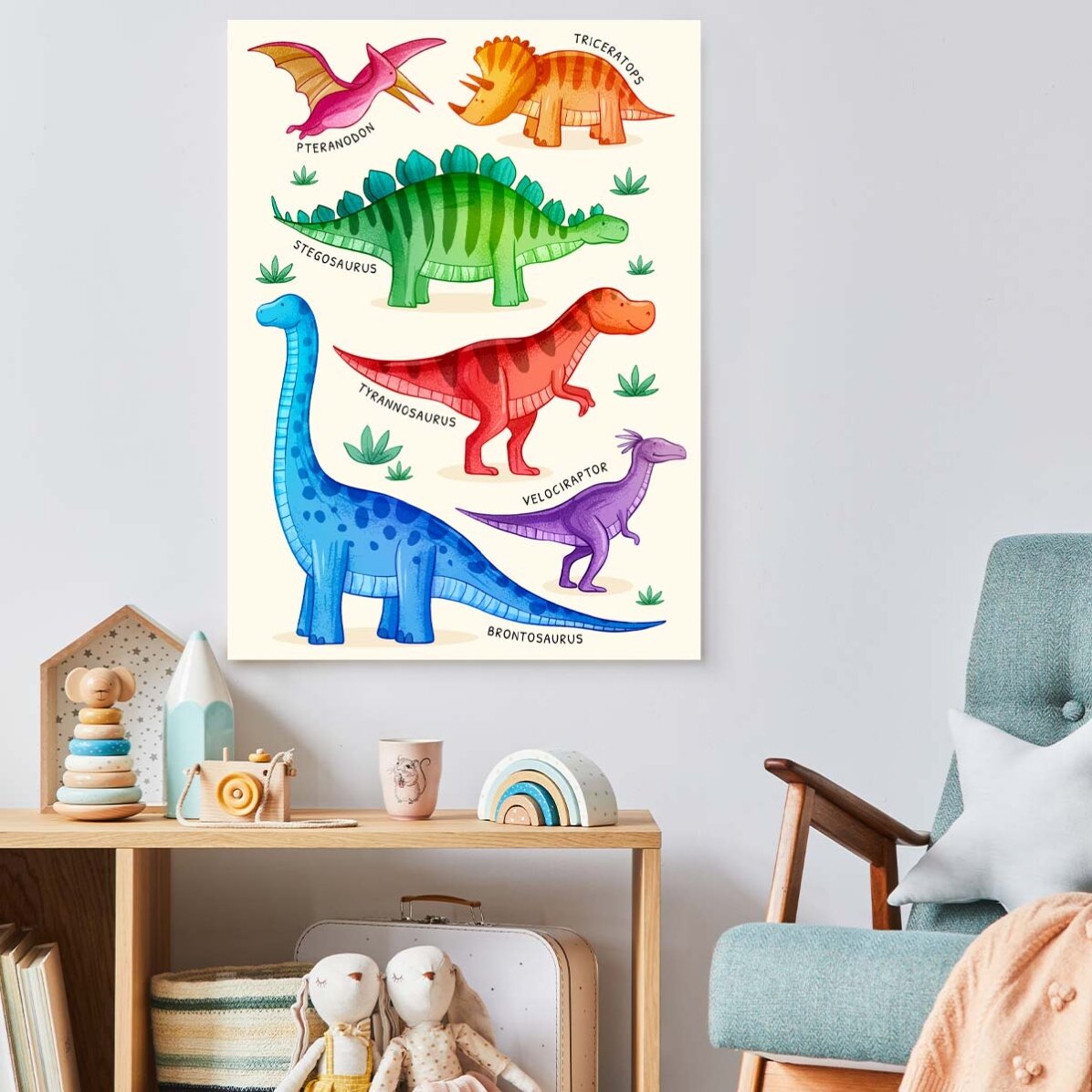 Plakát s dinosaury