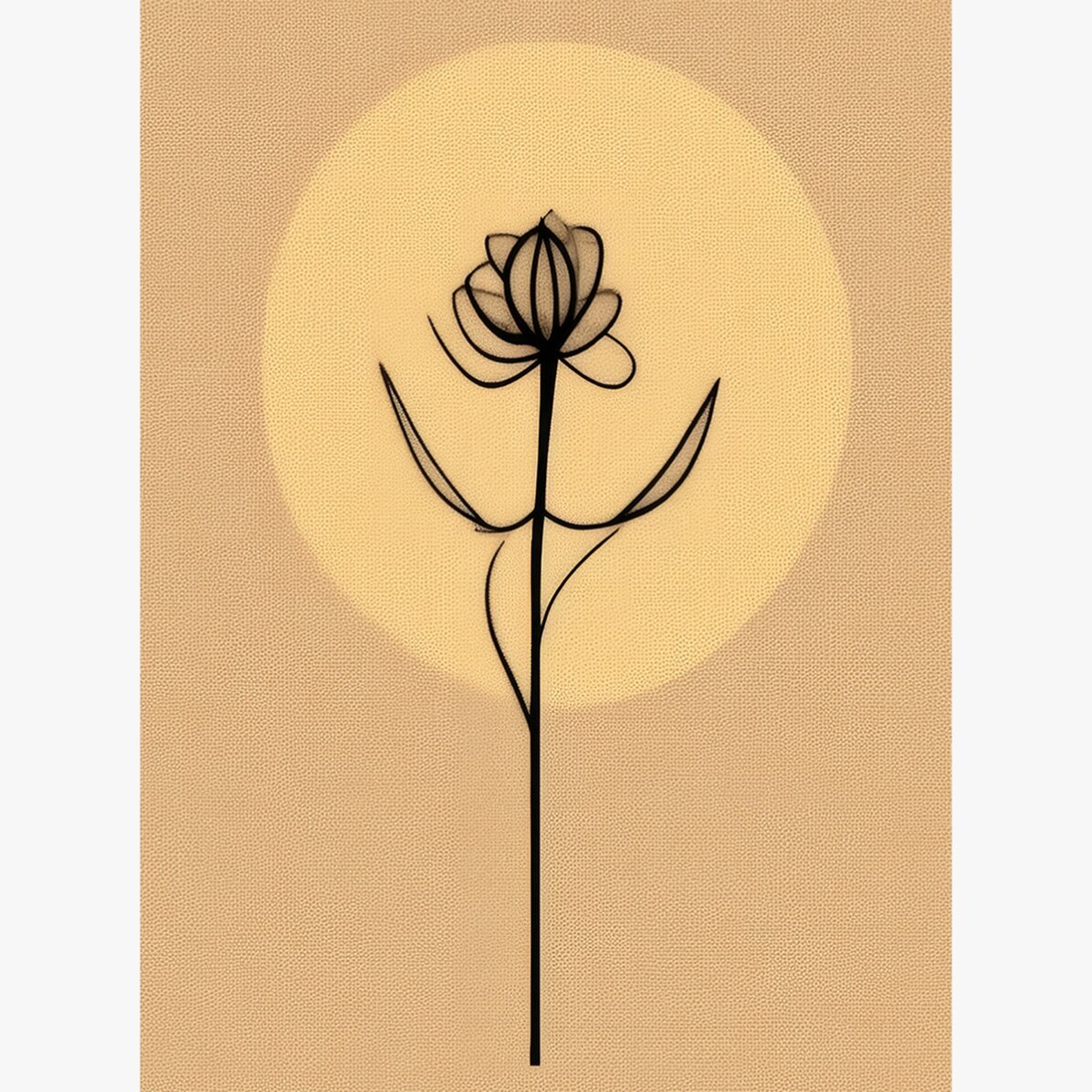 Minimalist line art flower poster