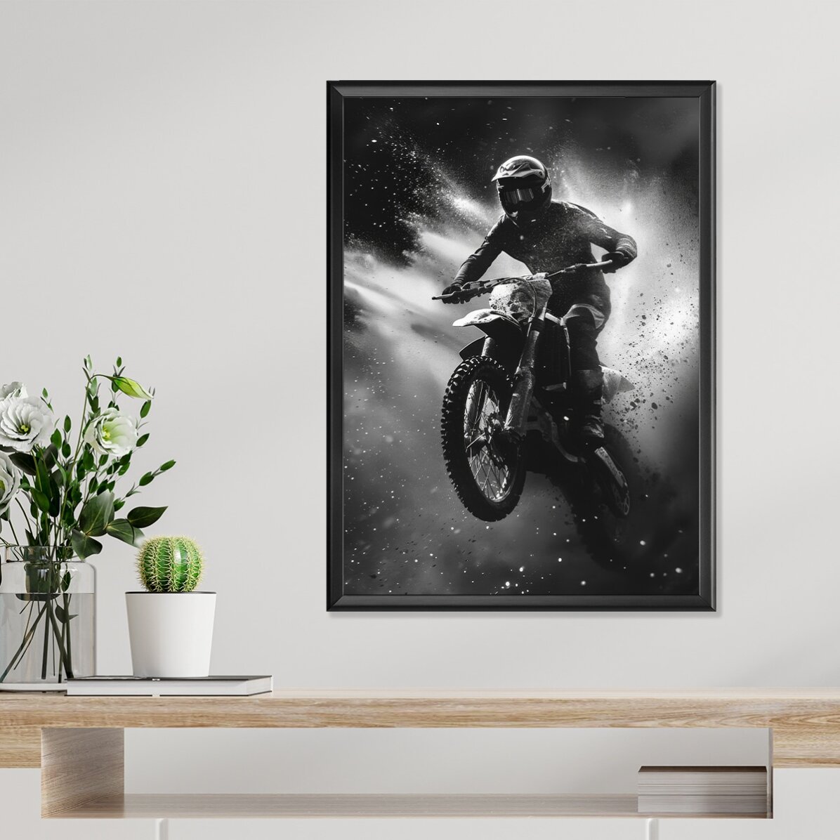 Plakát s motocyklistou