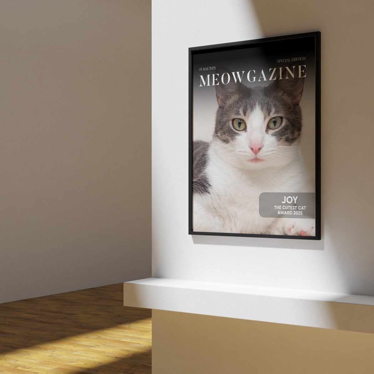 Personalizovaný plakát s fotografií a textem – Meowgazine