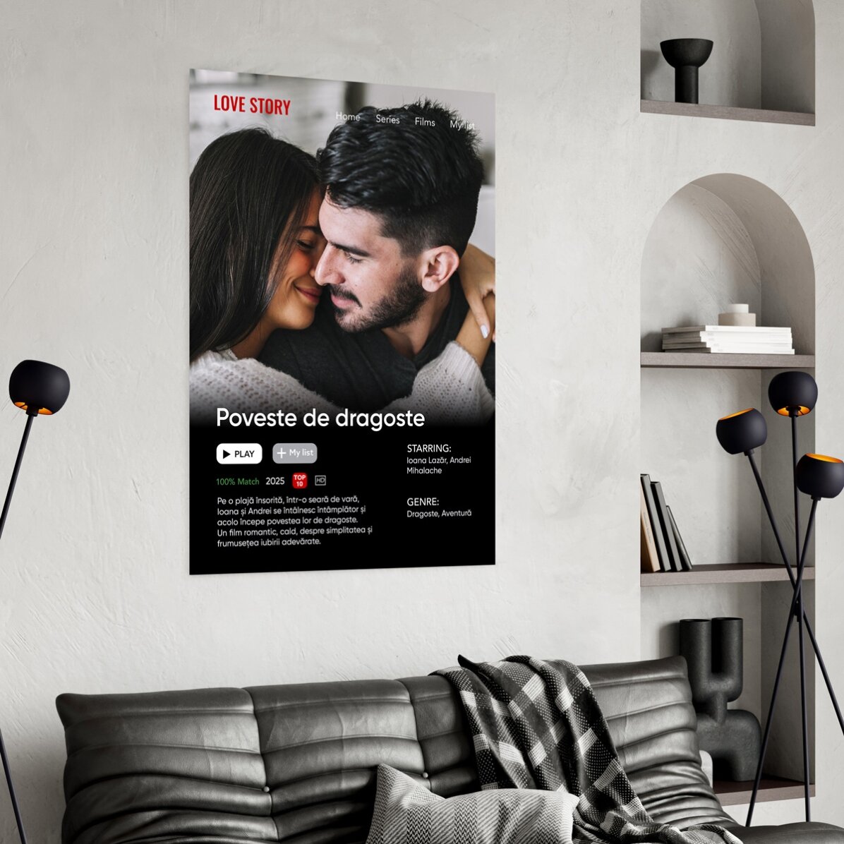 Personalizovaný plakát s fotografií a textem – Film