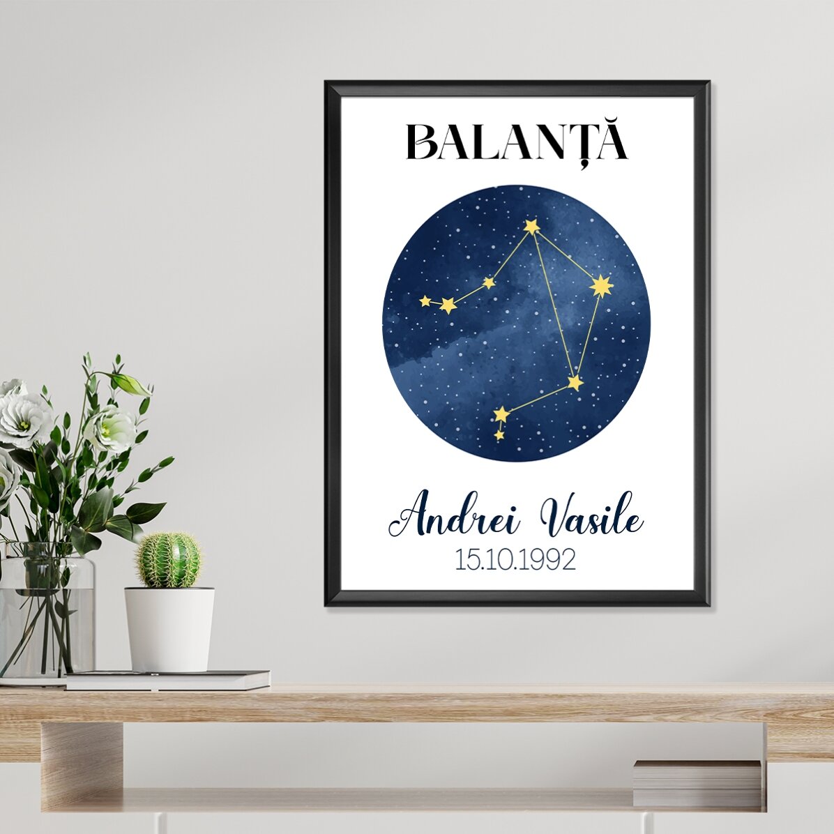 Personalised poster with text - Libra zodiac constellation
