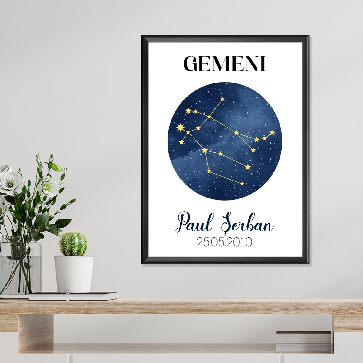 Personalizovaný plakát s textem – Souhvězdí Blíženců