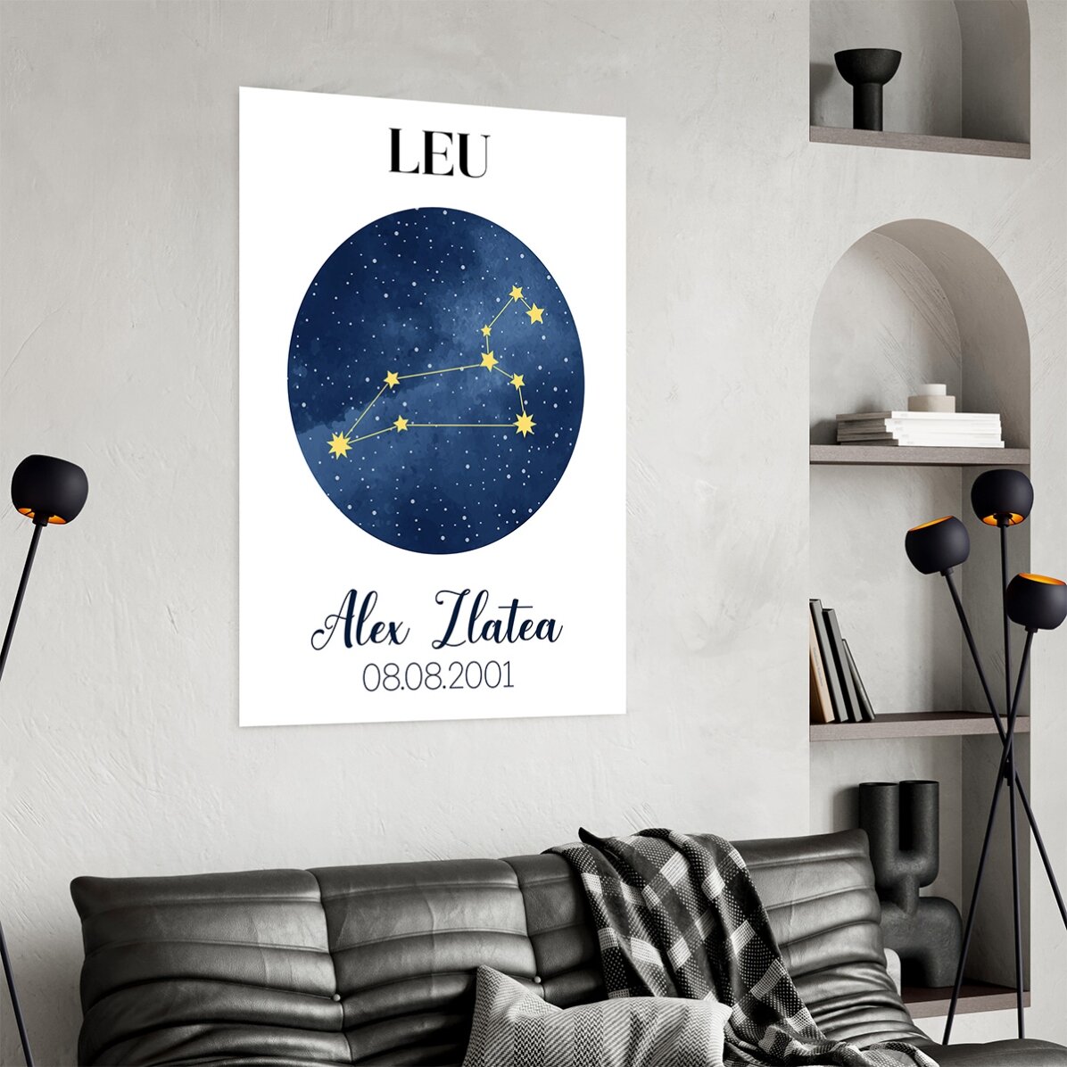 Personalised poster with text - Leo zodiac constellation